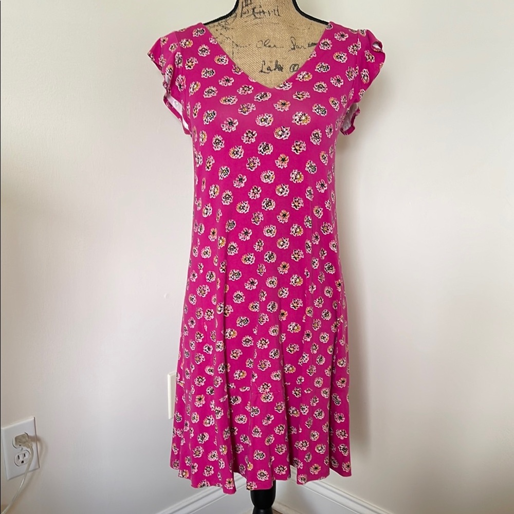 - LOFT Pink Flutter Sleeve Sundress, size XS